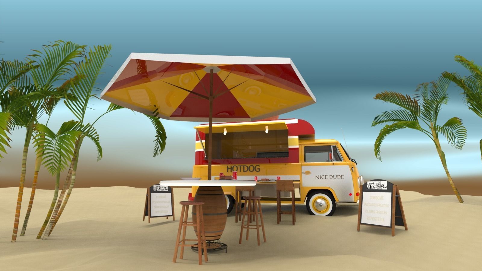 Mobile hotdog cafe 3D model_2