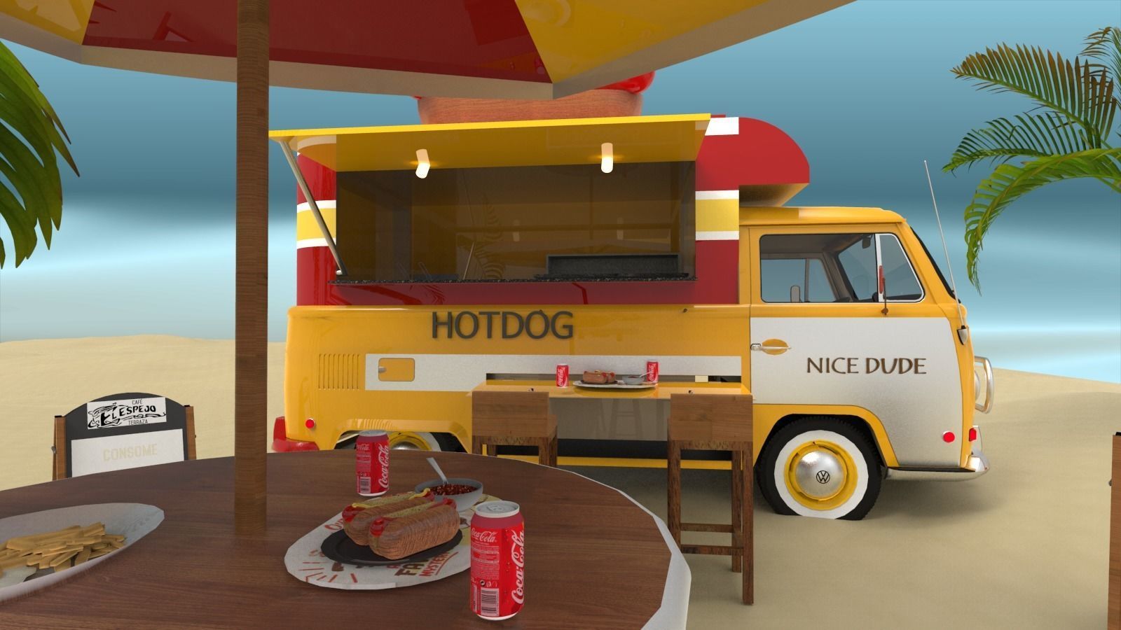 Mobile hotdog cafe 3D model_4