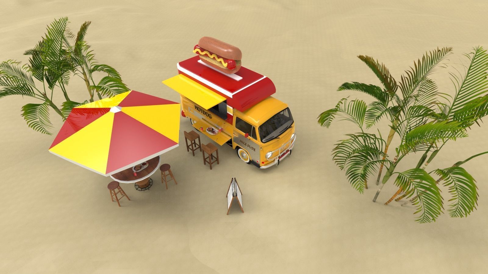Mobile hotdog cafe 3D model_5
