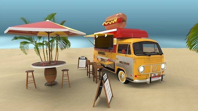 Mobile hotdog cafe 3D model