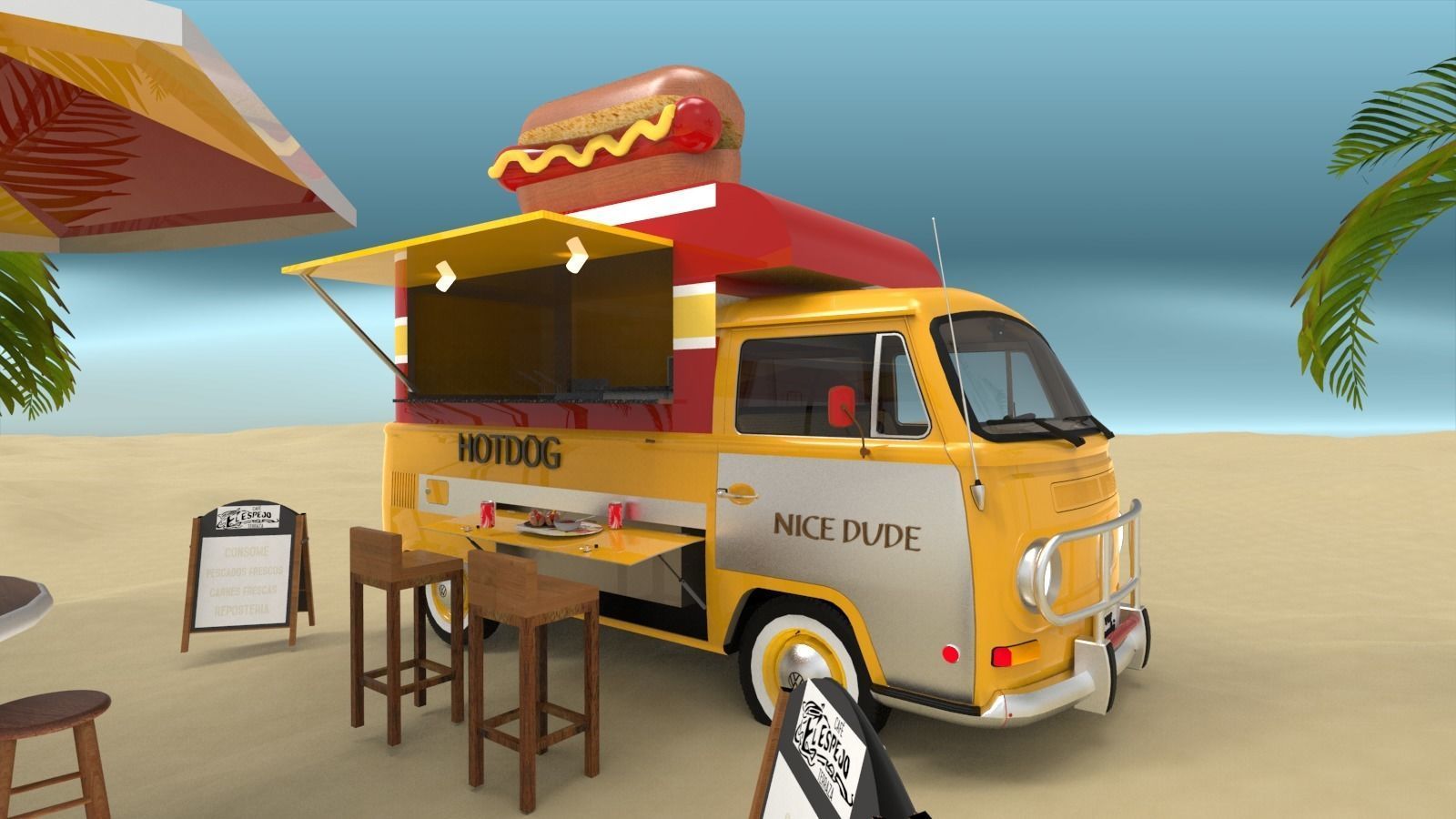 Mobile hotdog cafe 3D model_6
