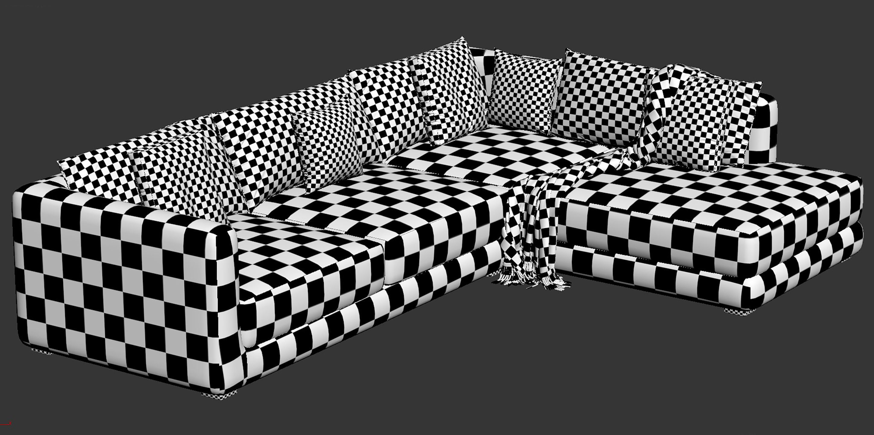 BLAKE LARGE OPEN END CORNER SOFA By Loom Loft 3D model_14