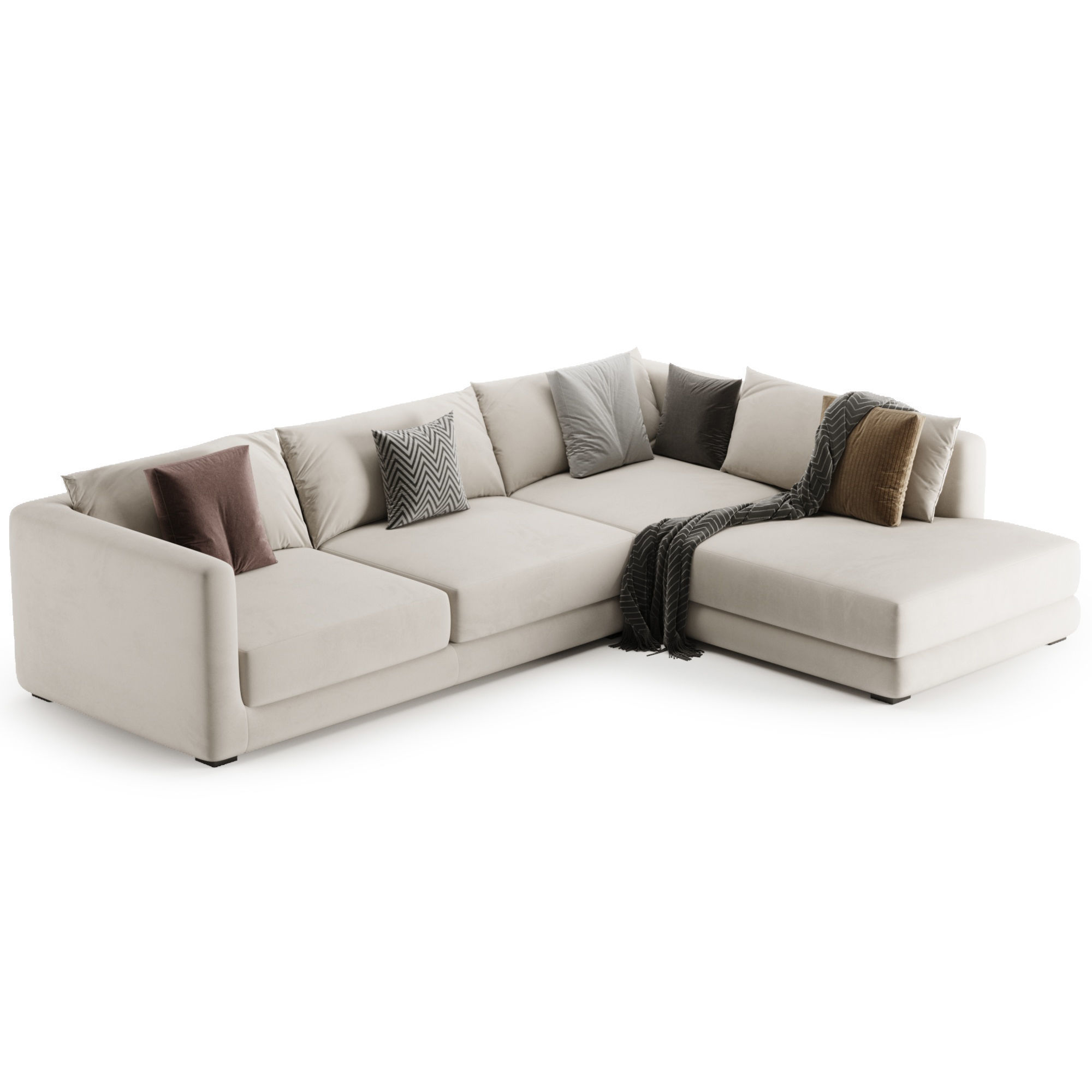 BLAKE LARGE OPEN END CORNER SOFA By Loom Loft 3D model_6