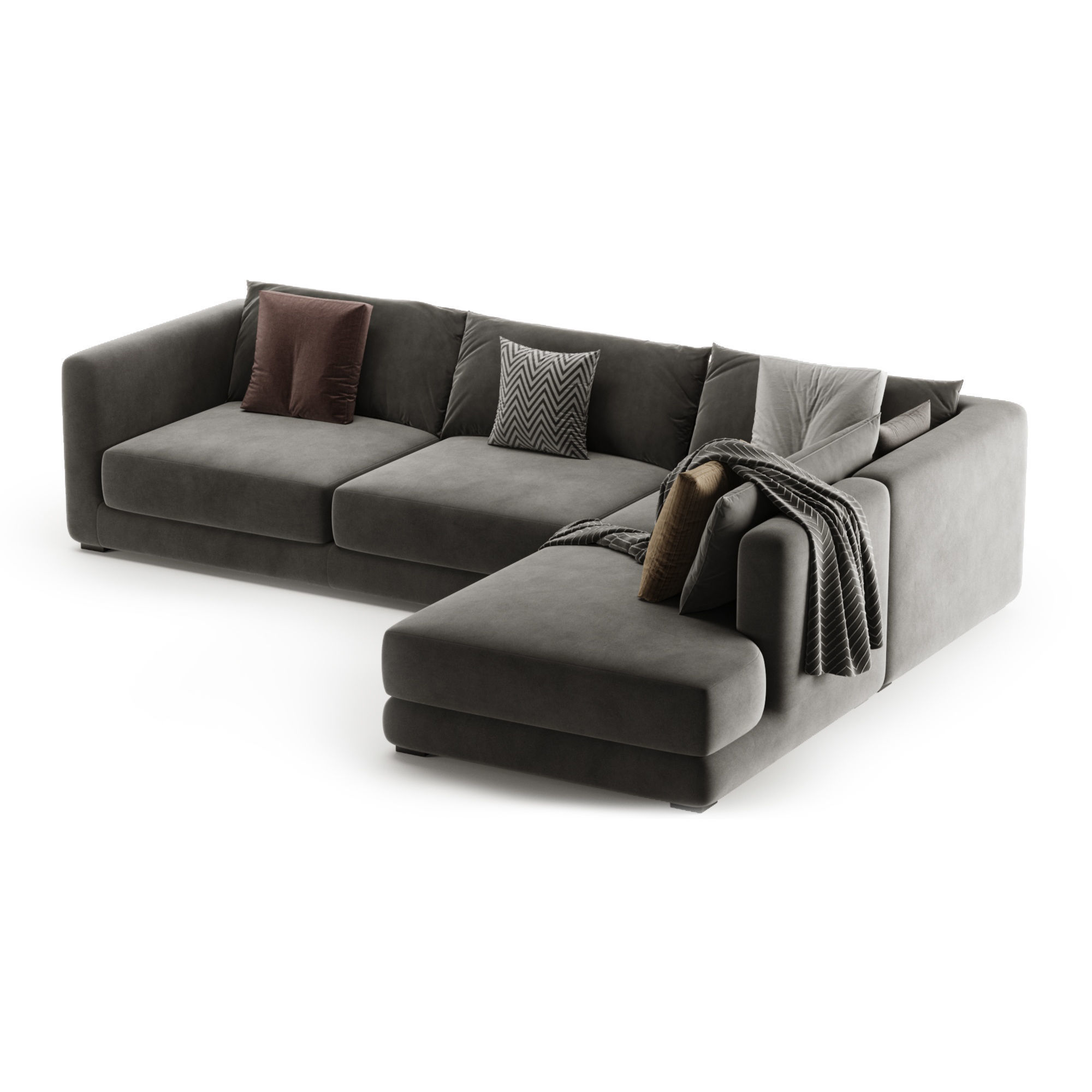BLAKE LARGE OPEN END CORNER SOFA By Loom Loft 3D model_8