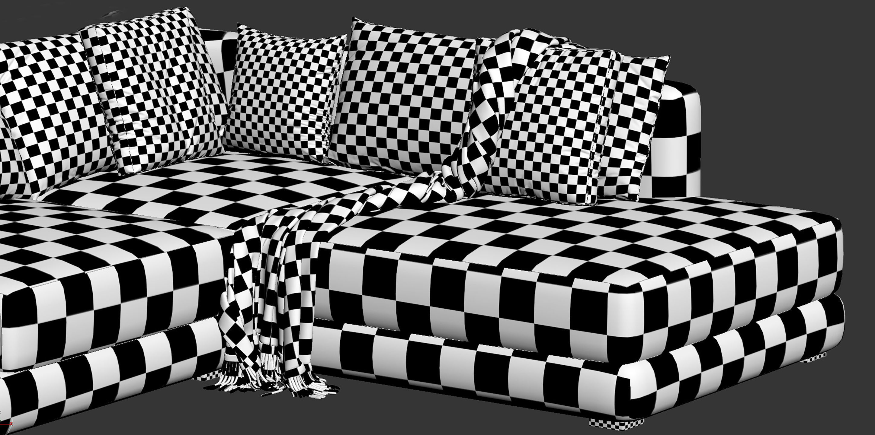 BLAKE LARGE OPEN END CORNER SOFA By Loom Loft 3D model_15