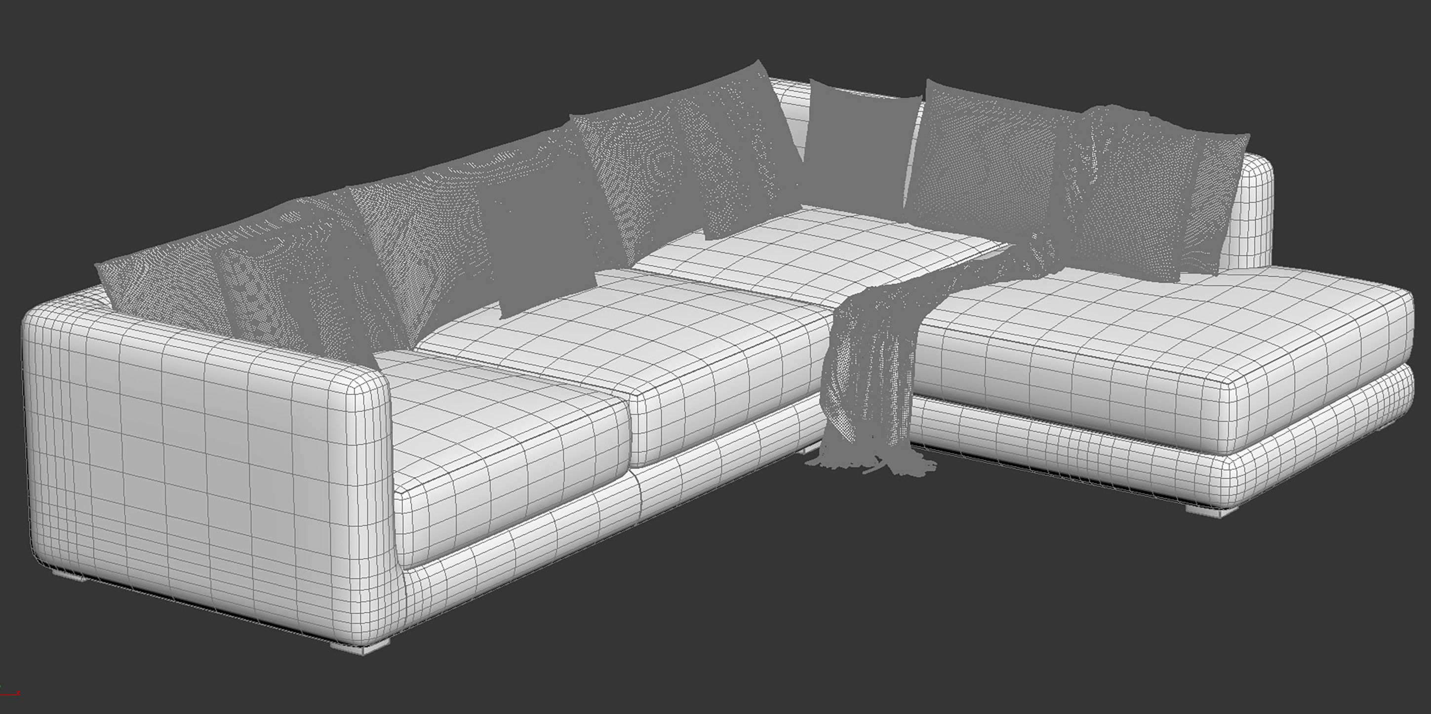 BLAKE LARGE OPEN END CORNER SOFA By Loom Loft 3D model_17