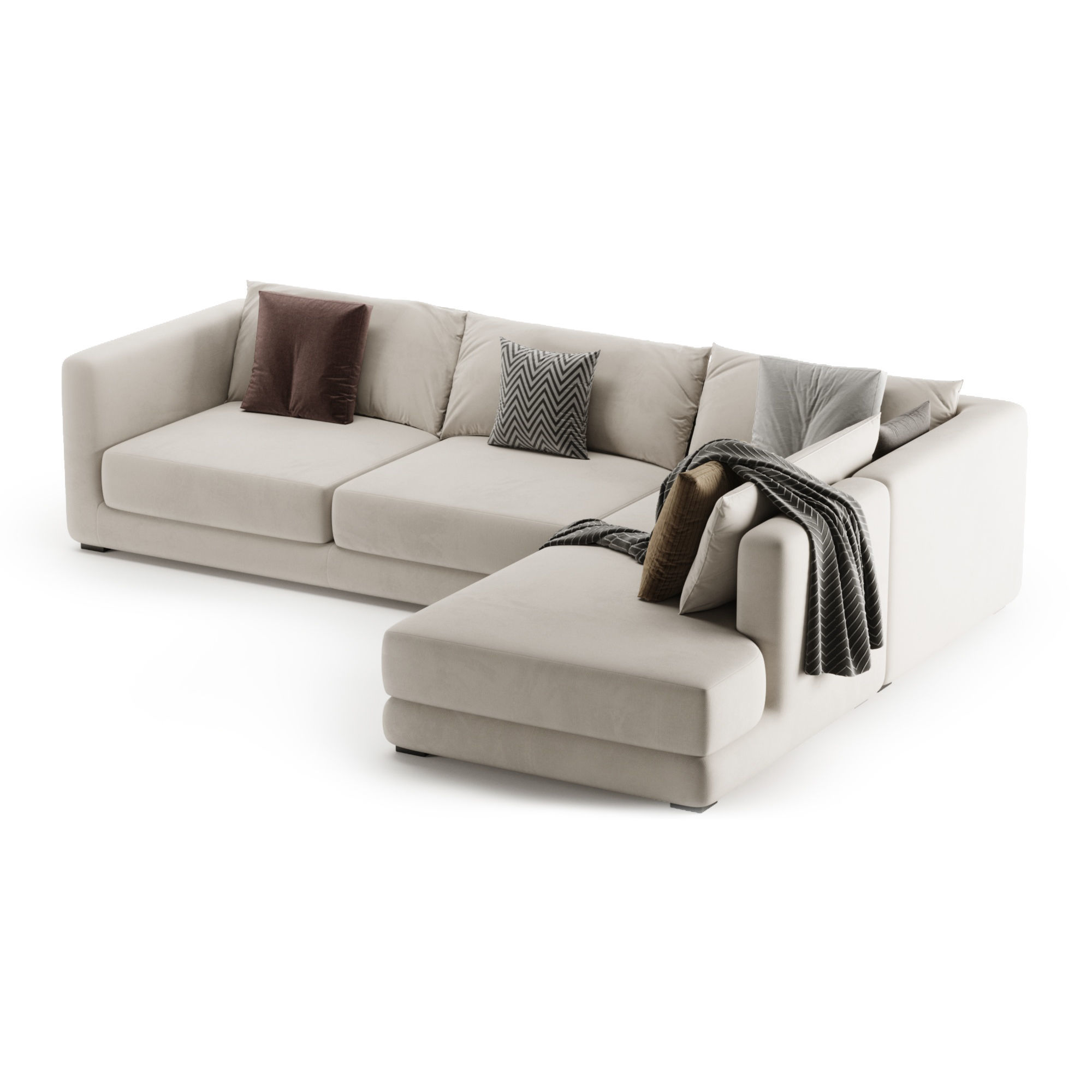 BLAKE LARGE OPEN END CORNER SOFA By Loom Loft 3D model_9