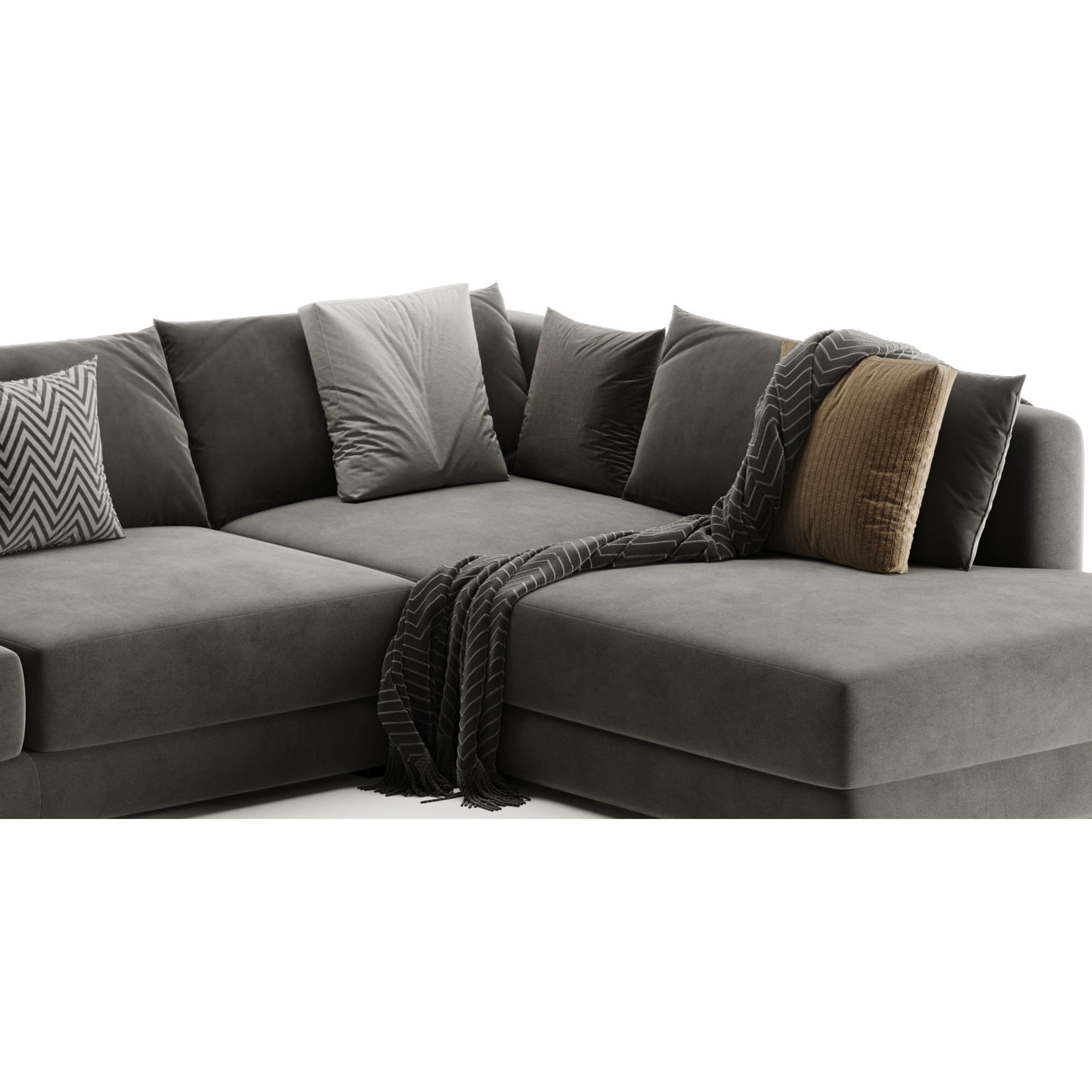BLAKE LARGE OPEN END CORNER SOFA By Loom Loft 3D model_11