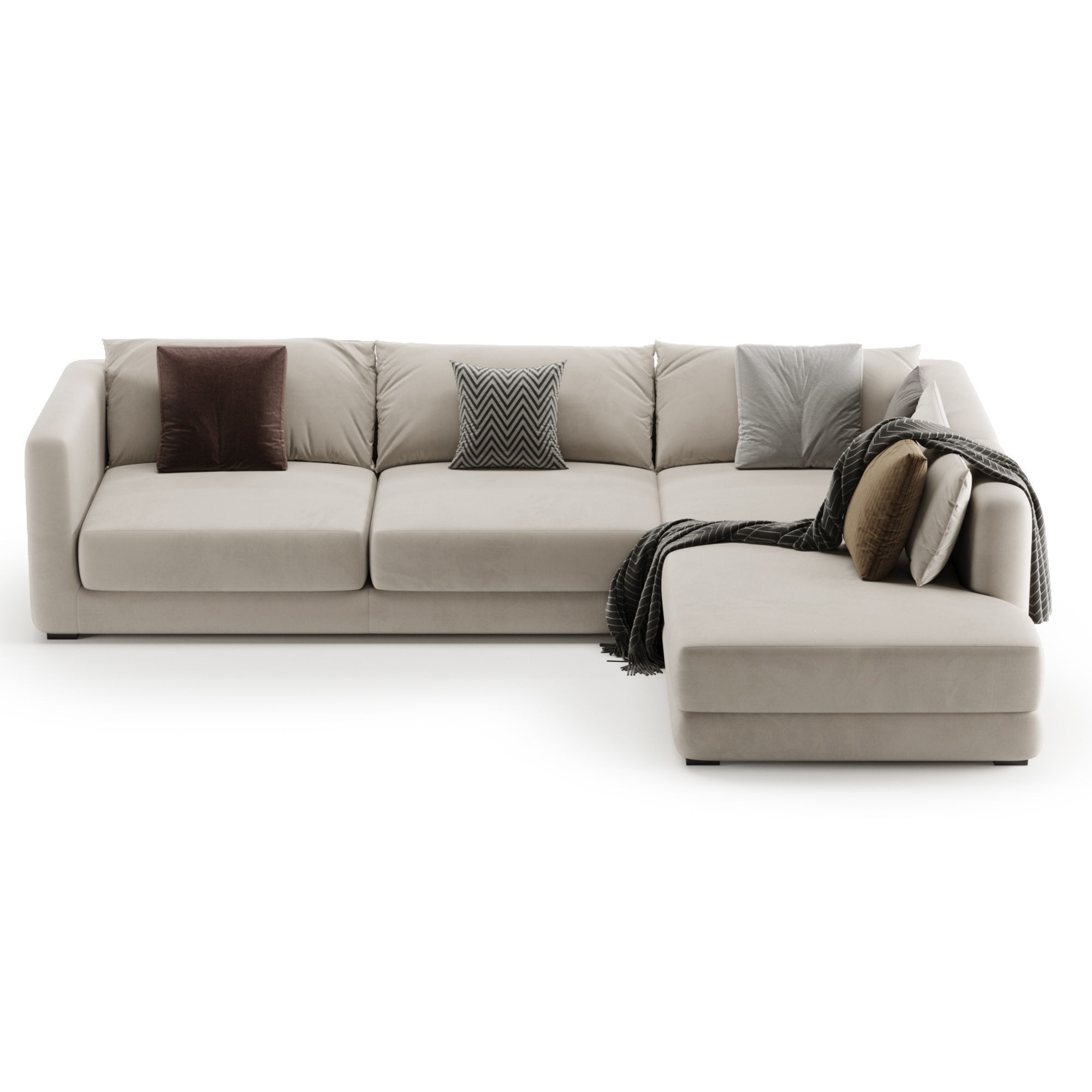 BLAKE LARGE OPEN END CORNER SOFA By Loom Loft 3D model_10