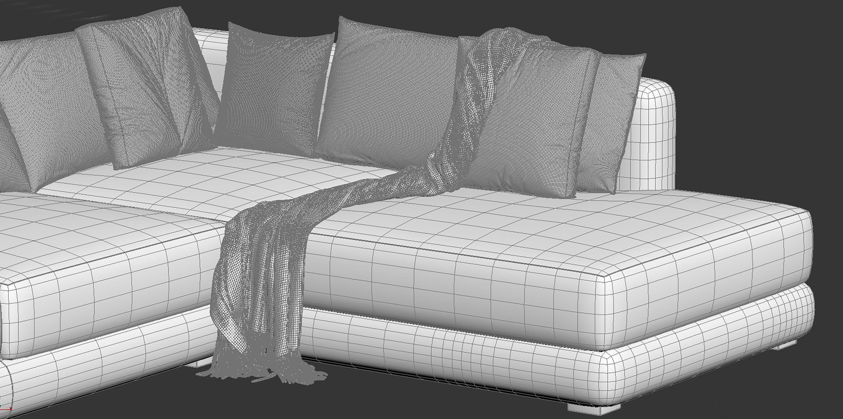 BLAKE LARGE OPEN END CORNER SOFA By Loom Loft 3D model_16