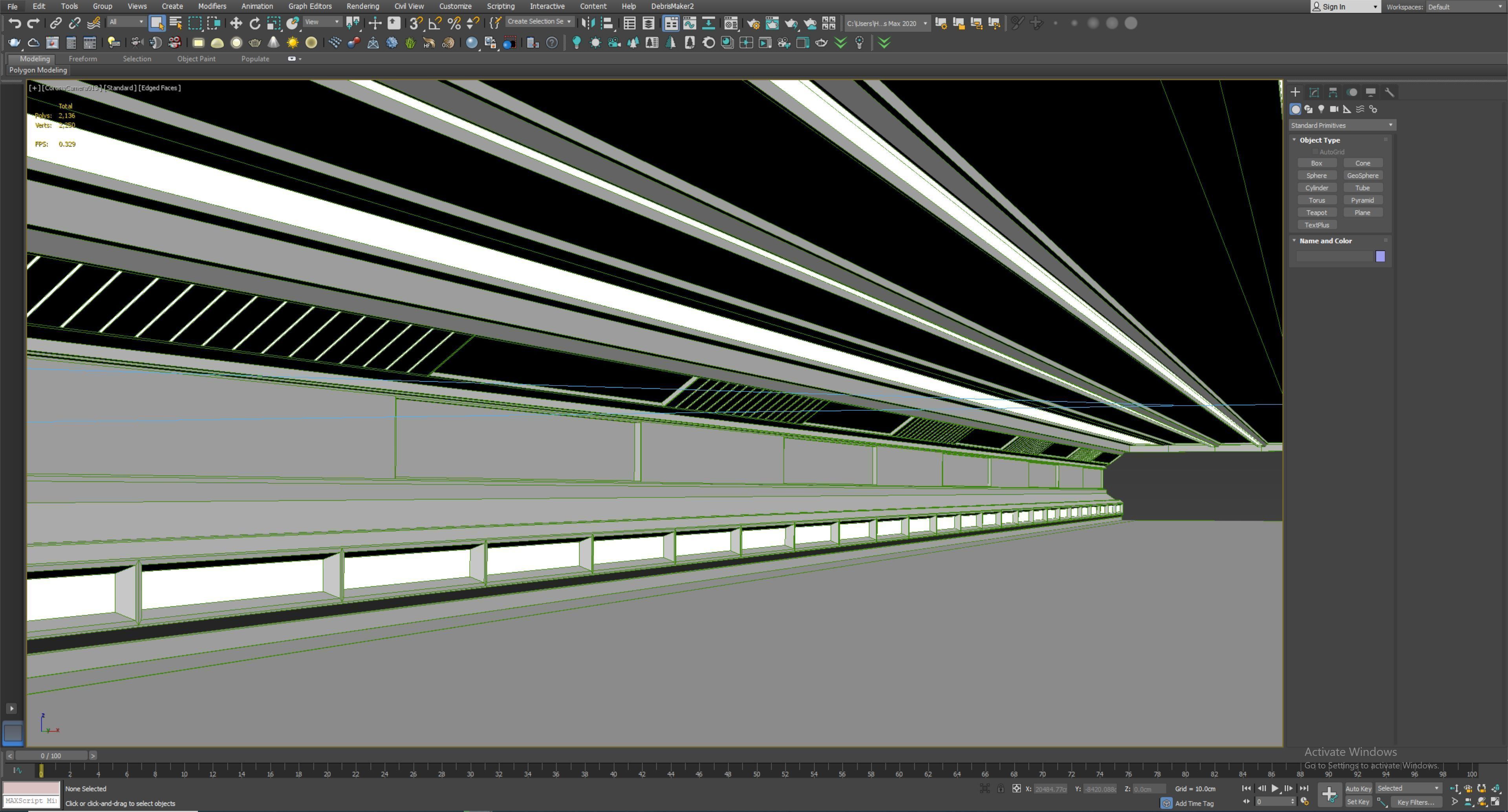 low poly sci fi corridor 11 Low-poly 3D model_5
