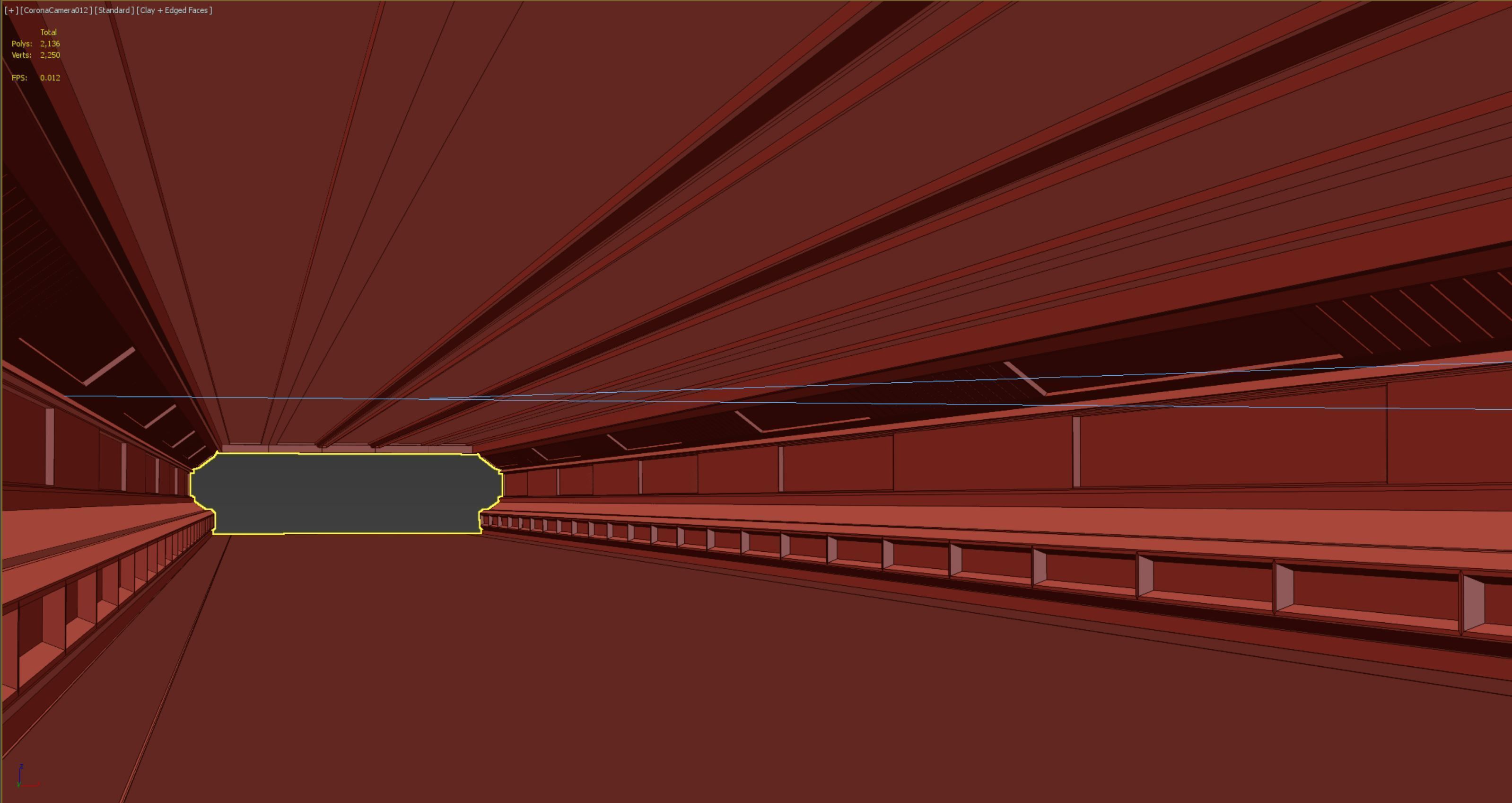 low poly sci fi corridor 11 Low-poly 3D model_4