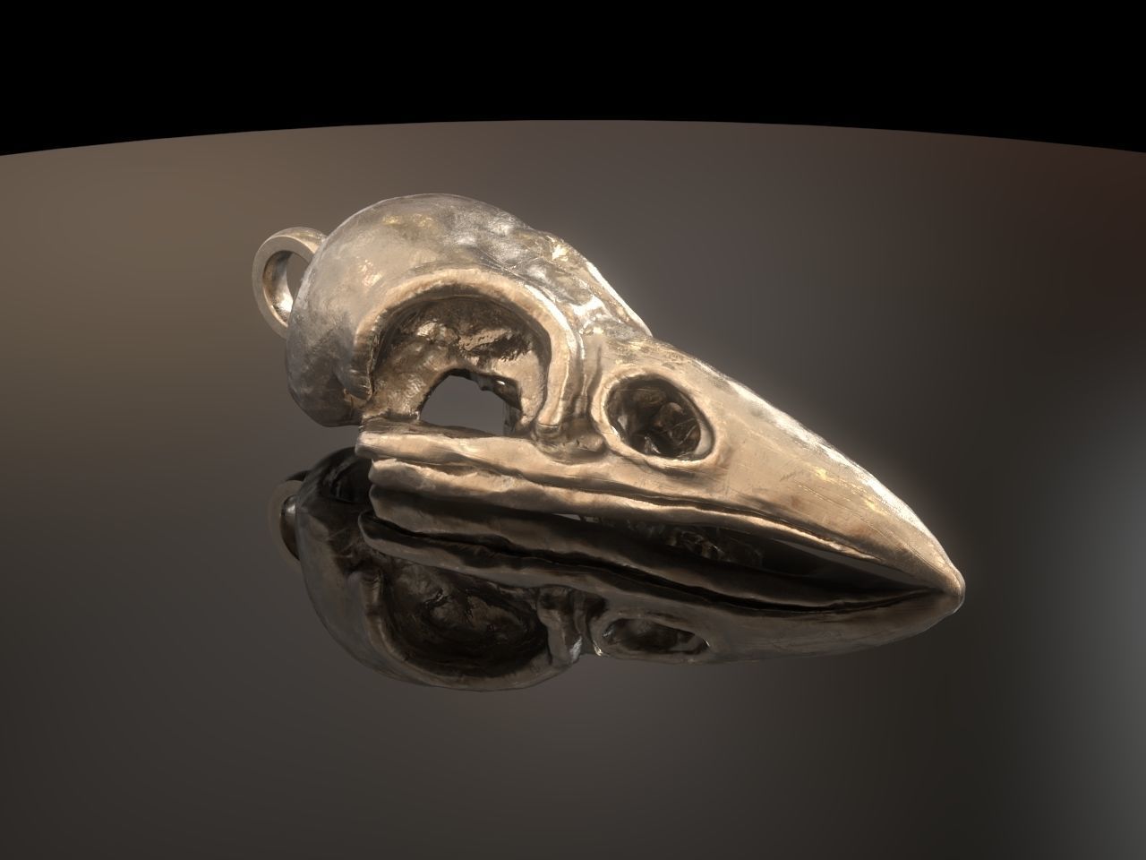 Crow Skull Pendant 3D print model_2