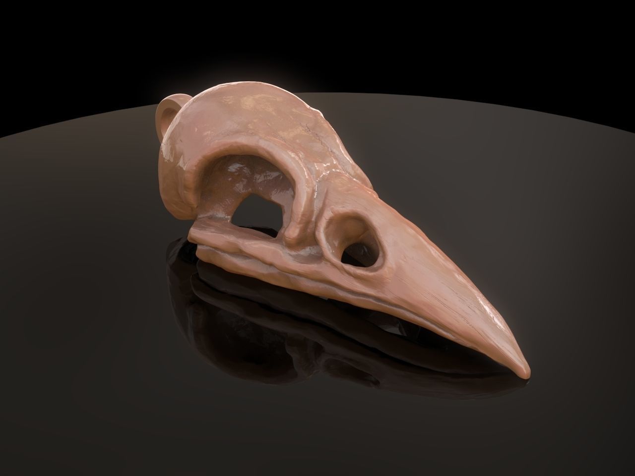 Crow Skull Pendant 3D print model_6