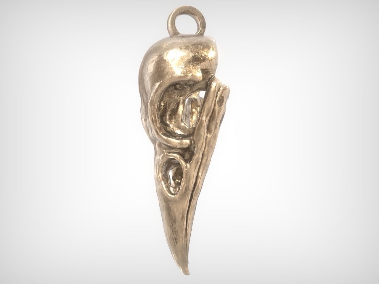Crow Skull Pendant 3D print model_10