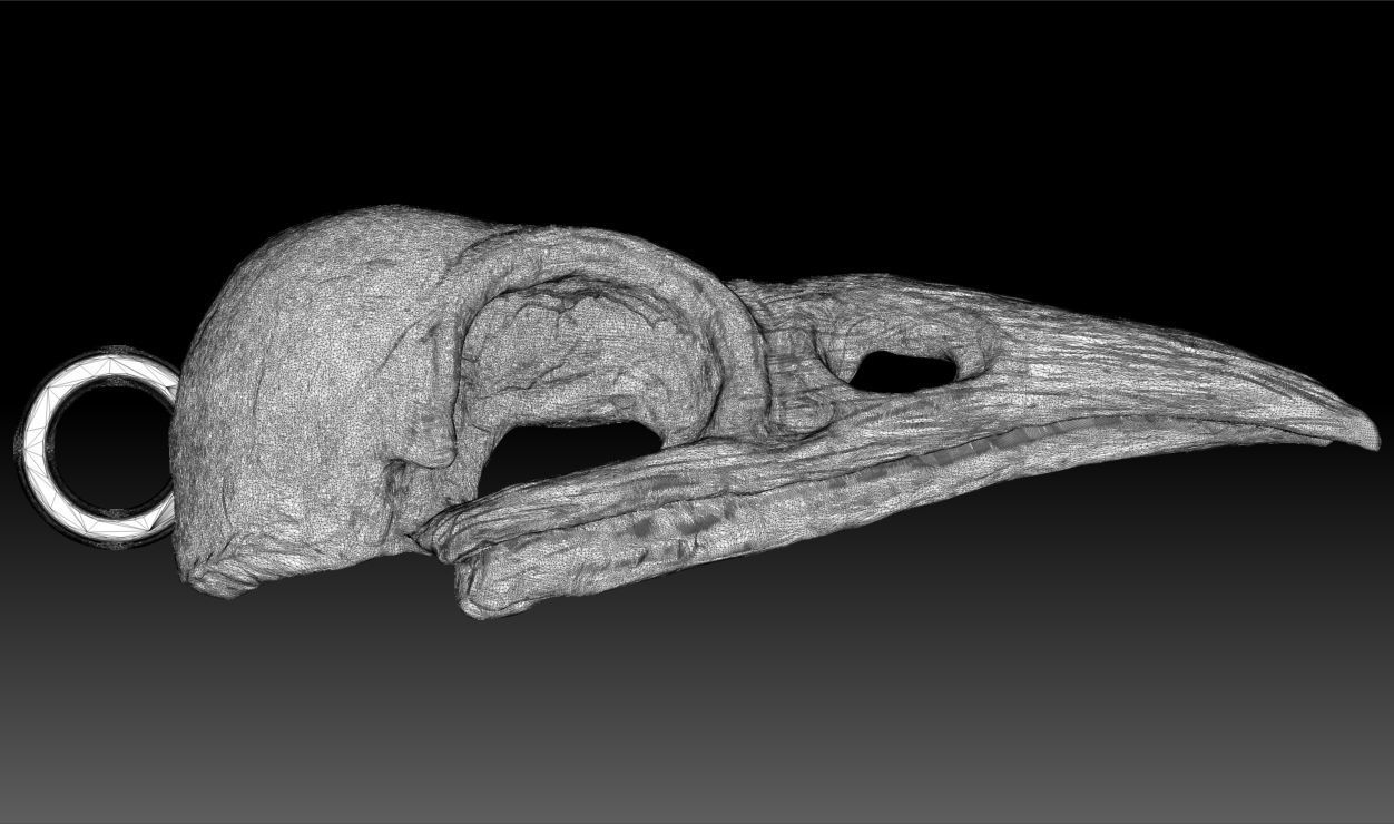 Crow Skull Pendant 3D print model_18