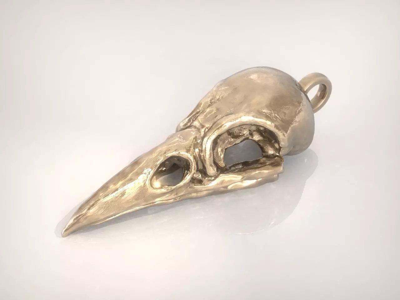 Crow Skull Pendant 3D print model_0