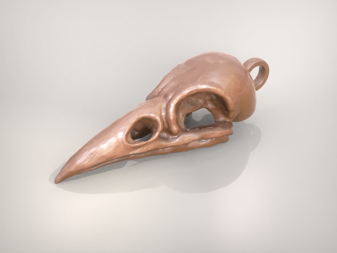 Crow Skull Pendant 3D print model_8