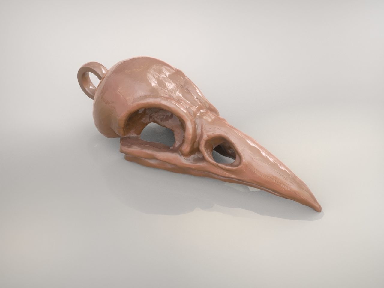 Crow Skull Pendant 3D print model_7