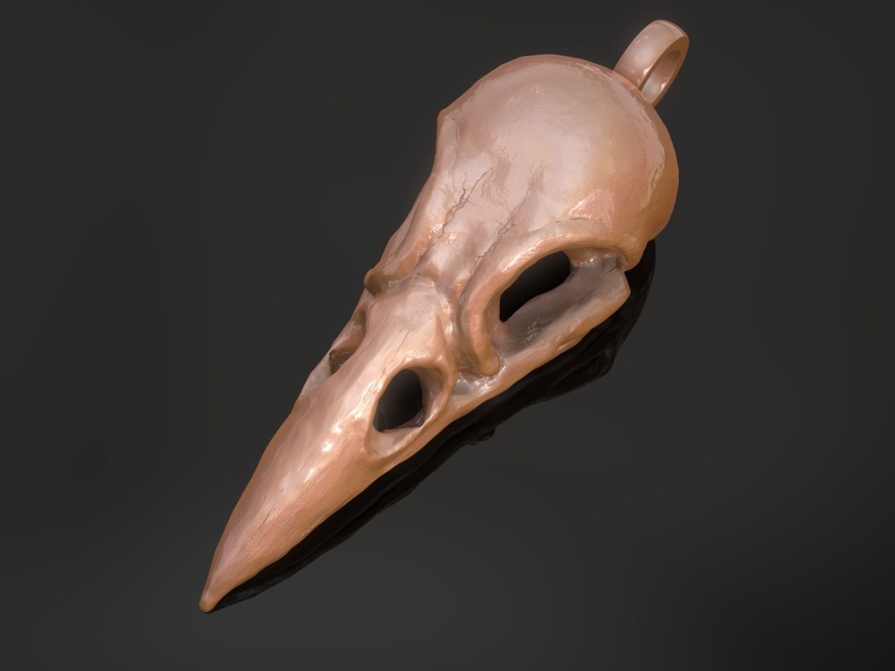 Crow Skull Pendant 3D print model_5