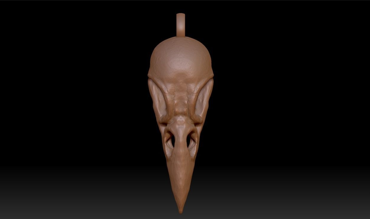 Crow Skull Pendant 3D print model_11
