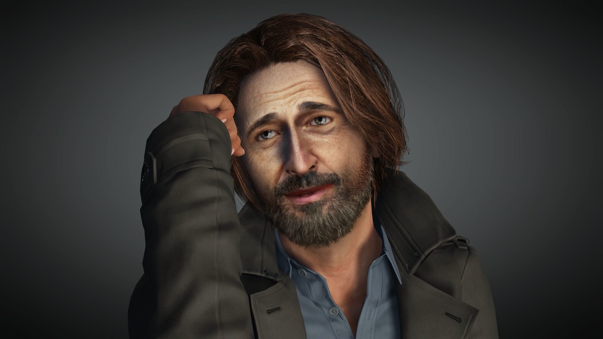 Adrien Brody Rigged animated 2500 Free animations tutorial Low-poly 3D model_18
