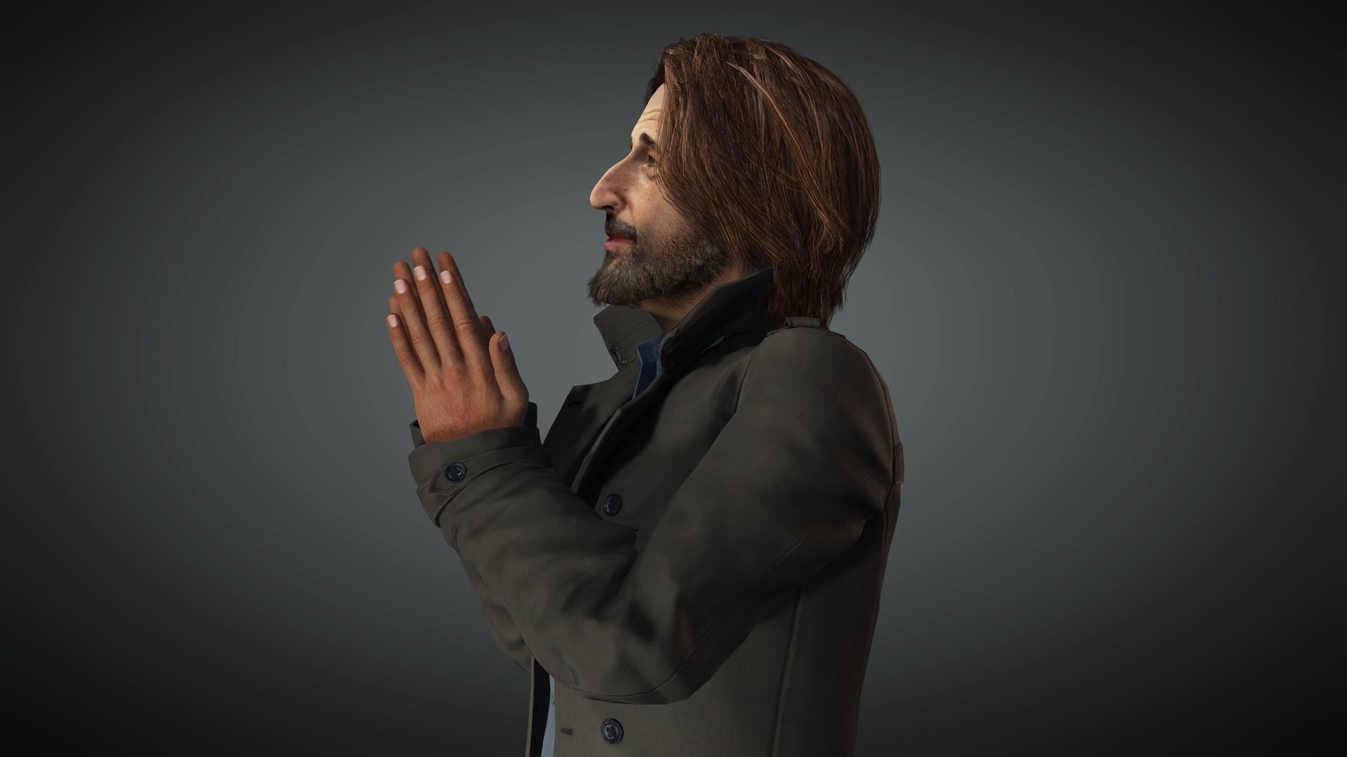 Adrien Brody Rigged animated 2500 Free animations tutorial Low-poly 3D model_14