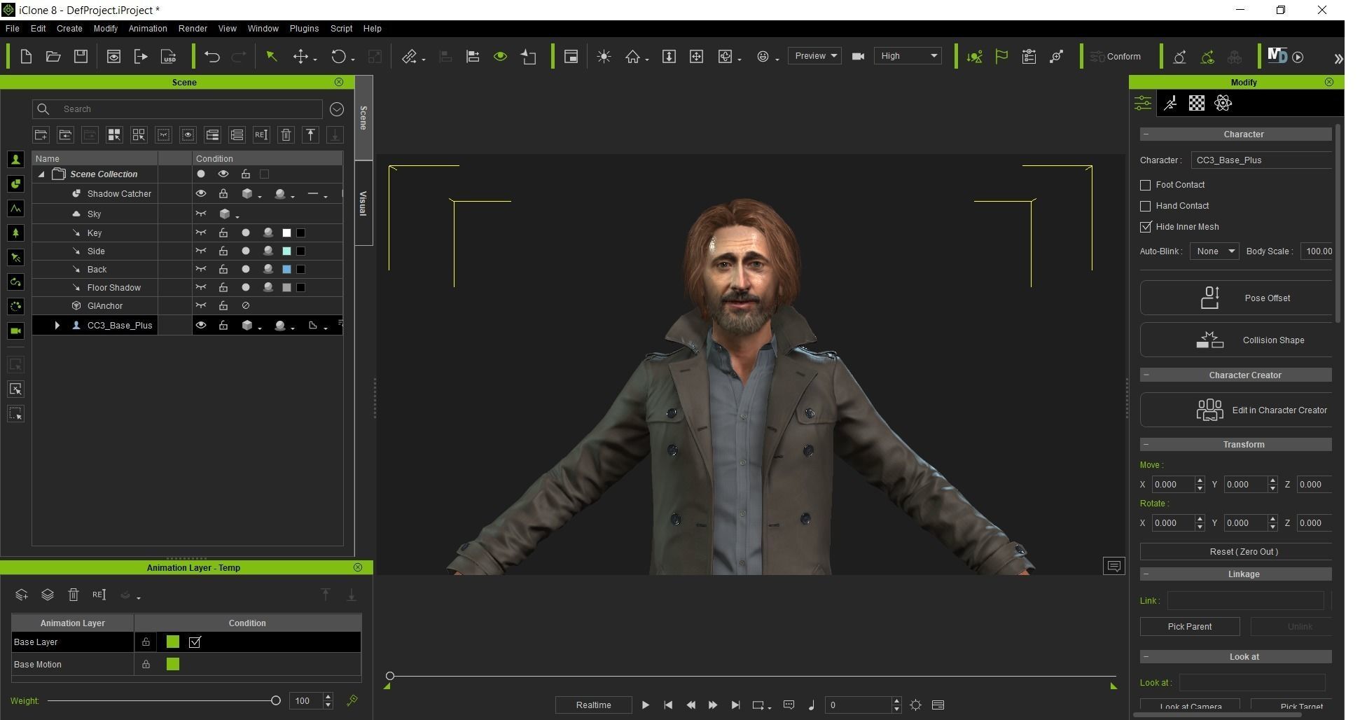 Adrien Brody Rigged animated 2500 Free animations tutorial Low-poly 3D model_22