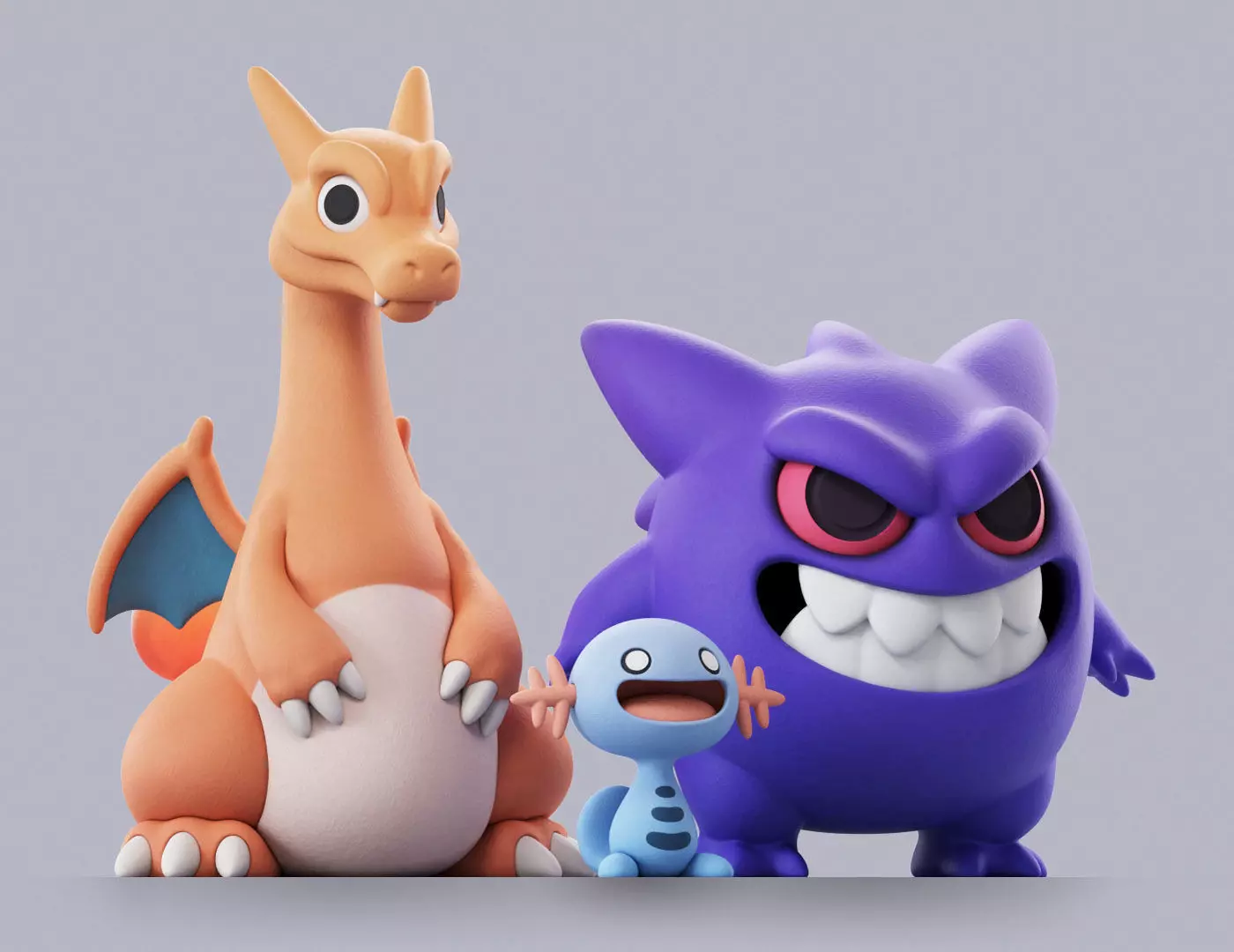 Pokemon - Charizard Gengar Wooper 3D print model_0