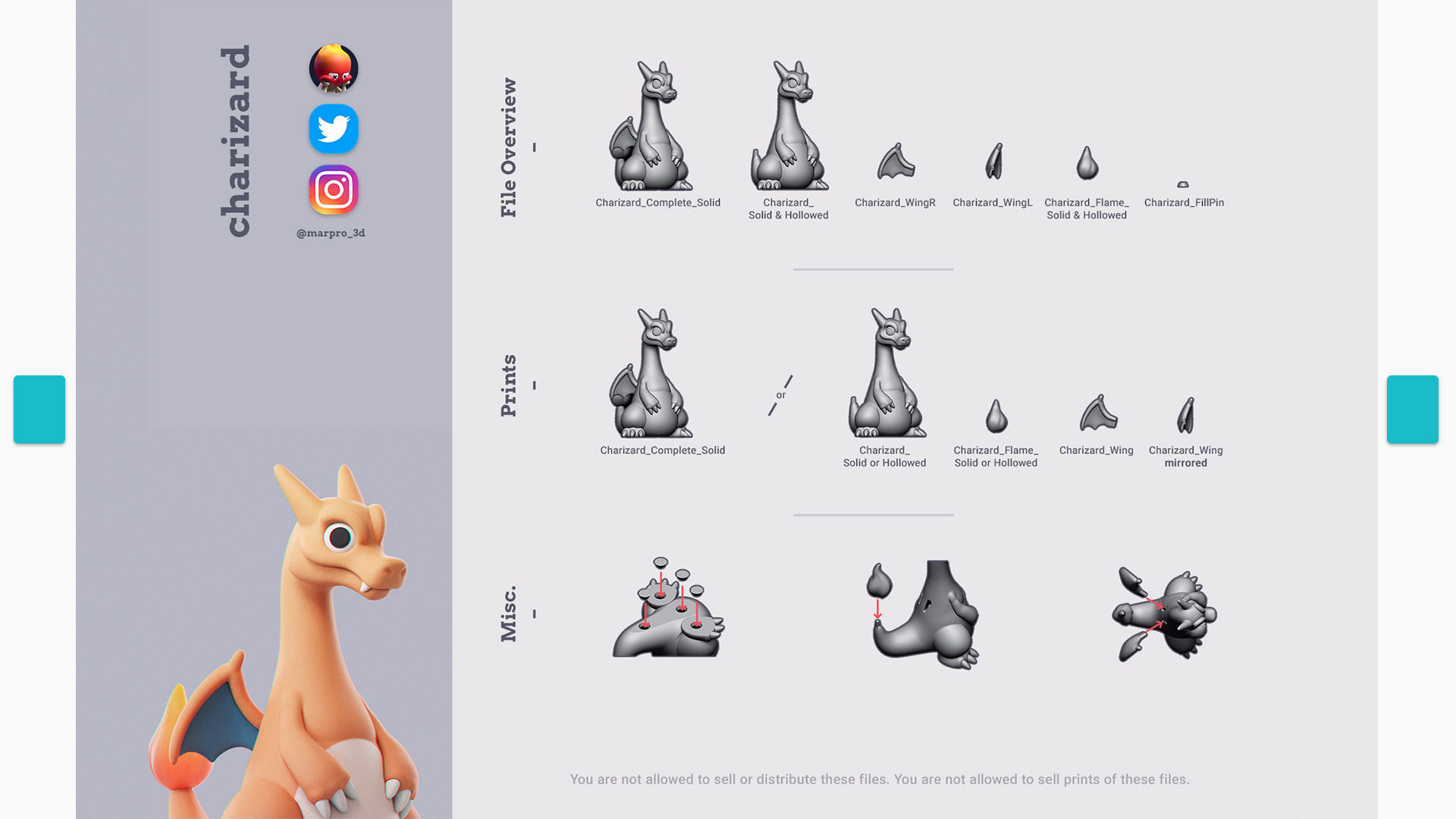 Pokemon - Charizard Gengar Wooper 3D print model_1