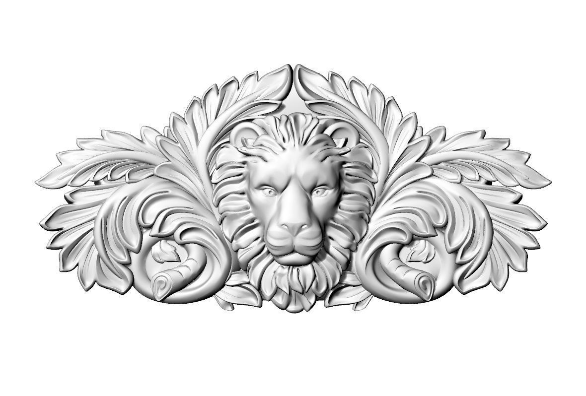 Lion ornament 3D print model_1