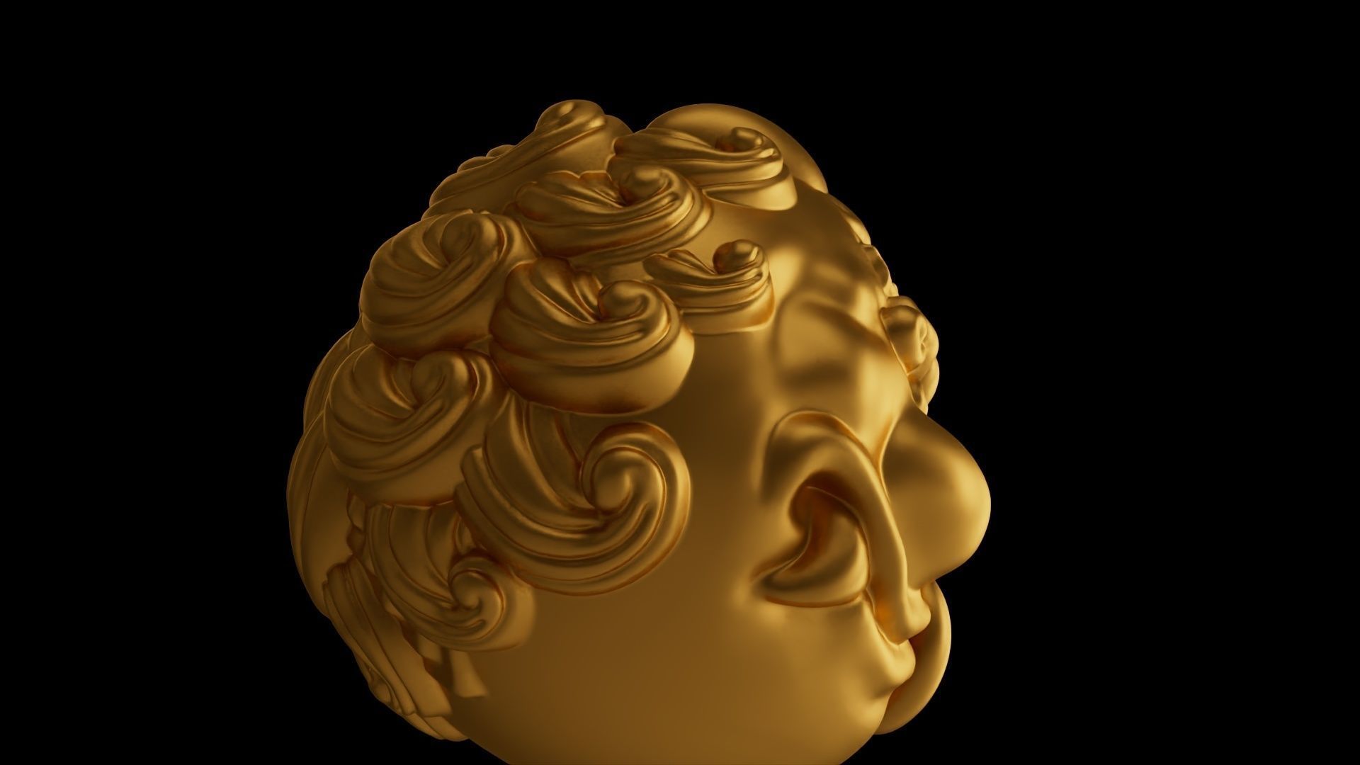 Round carving 3D print model_5