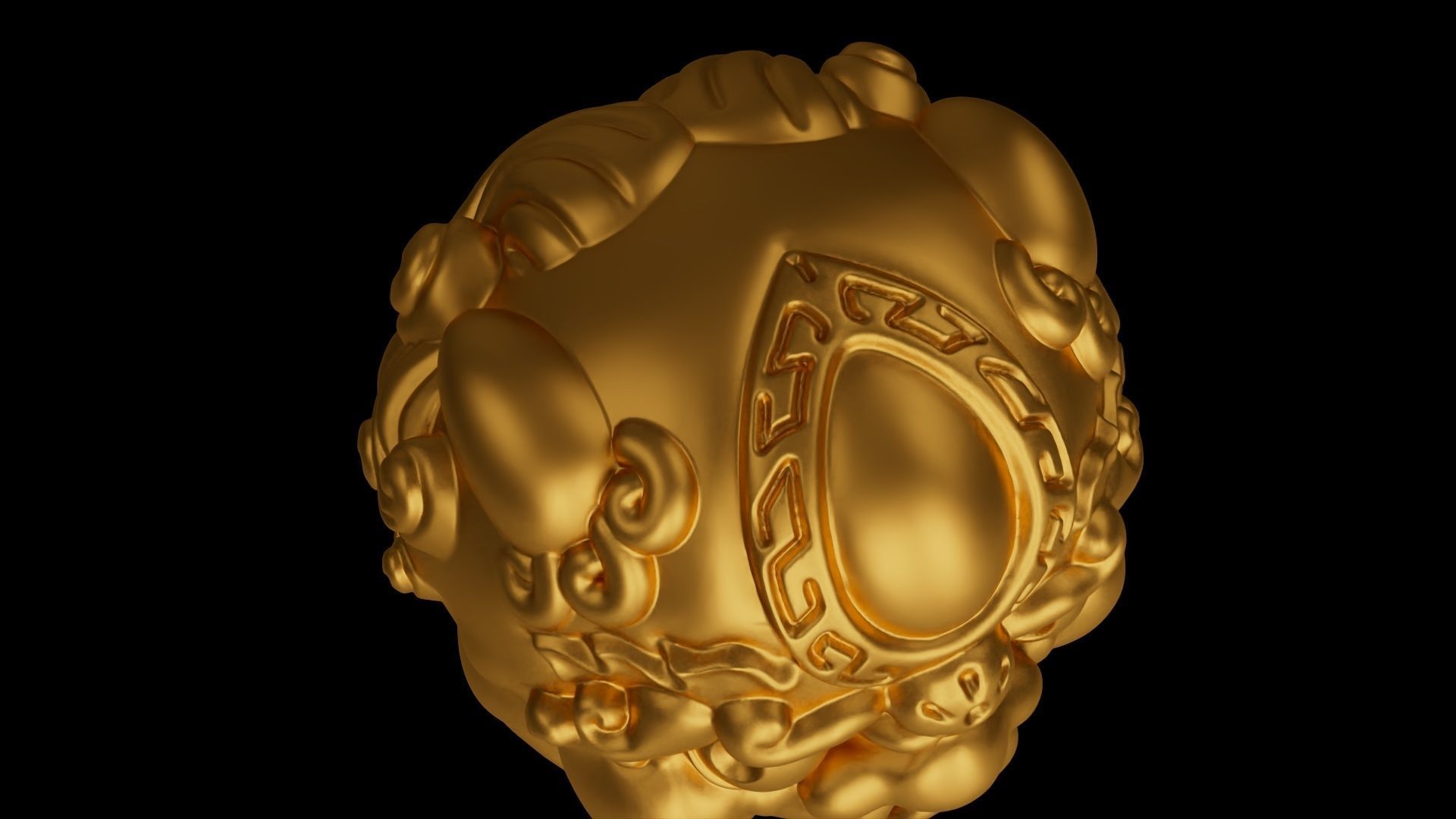 Round carving 3D print model_3