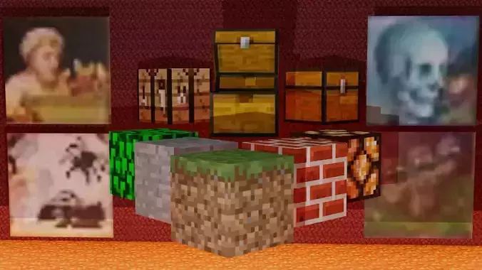 Minecraft blocks Free low-poly 3D model