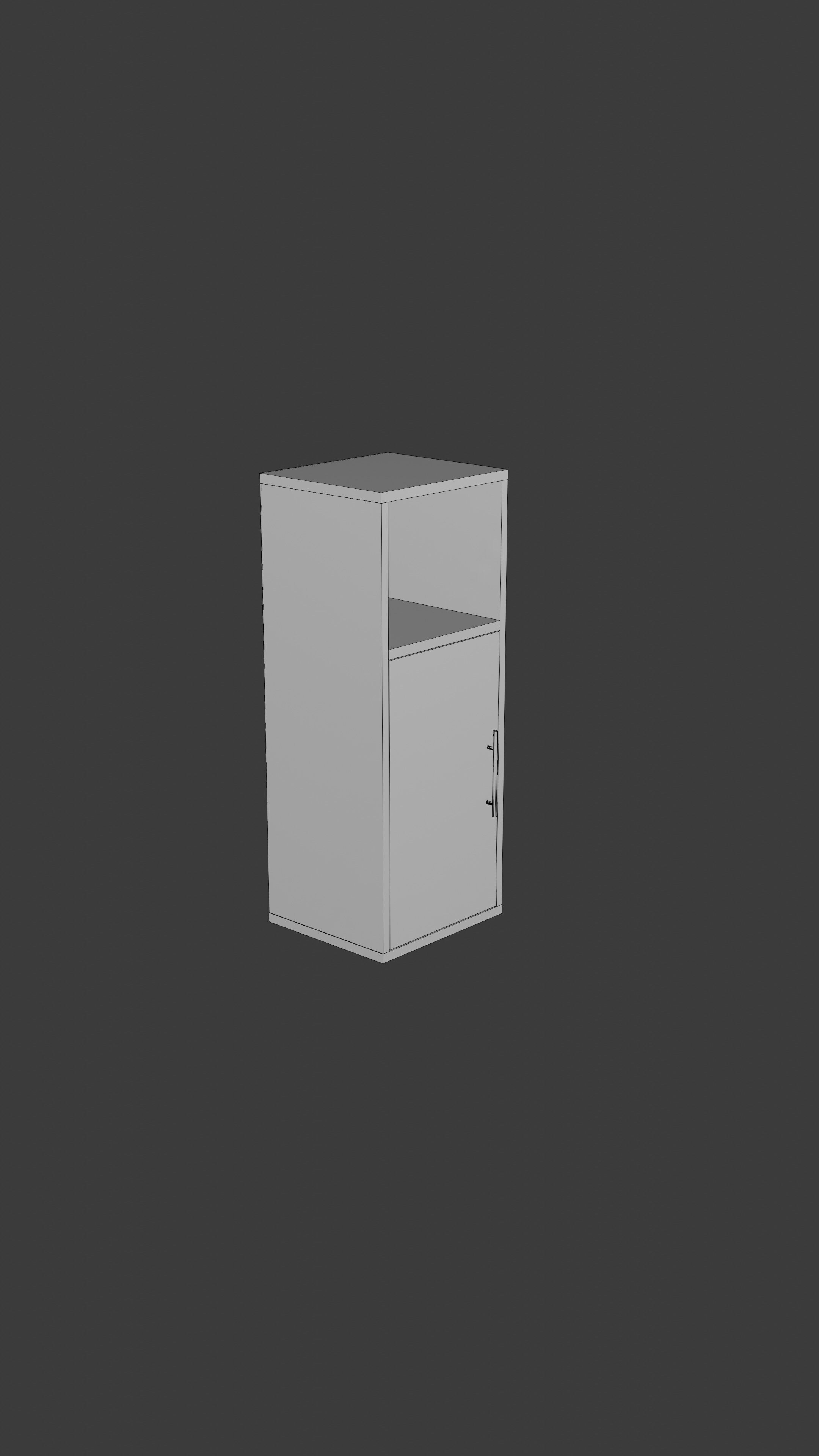 Modular Wooden Storage Cabinet 300x335x850 mm Free low-poly 3D model_9
