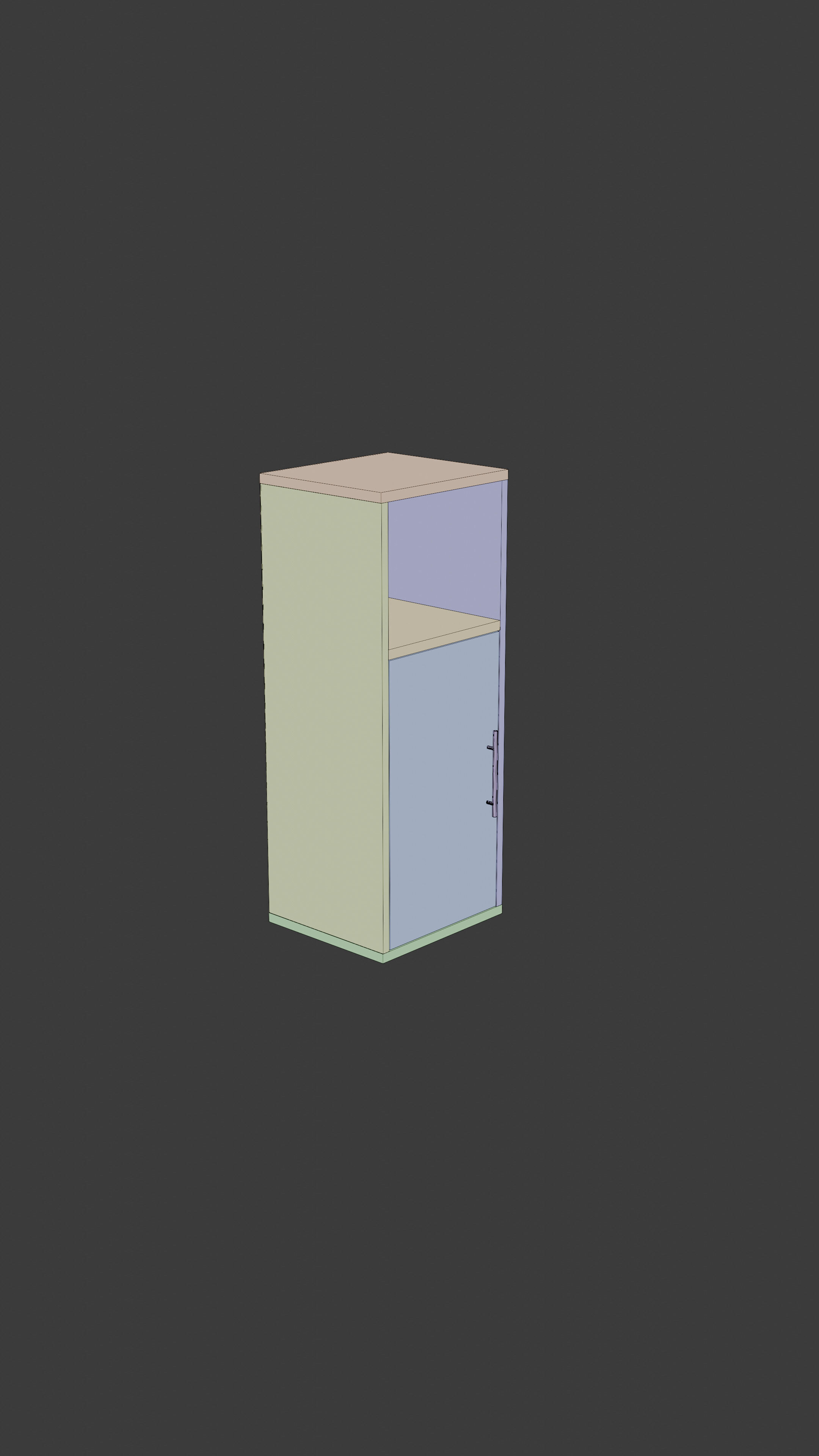 Modular Wooden Storage Cabinet 300x335x850 mm Free low-poly 3D model_8