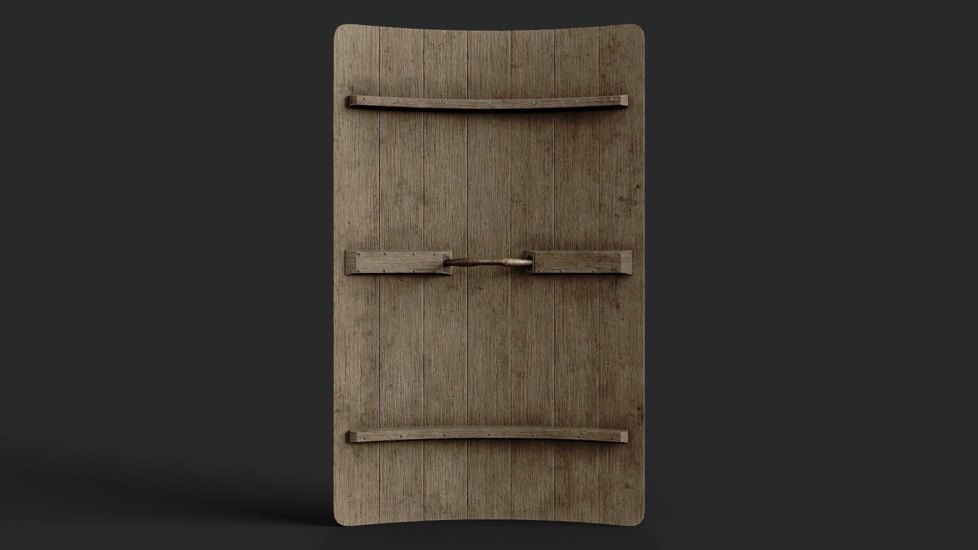 Slavic square leather shield- base Low-poly 3D model_2