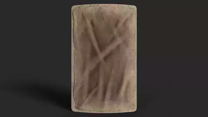 Slavic square leather shield- base Low-poly 3D model
