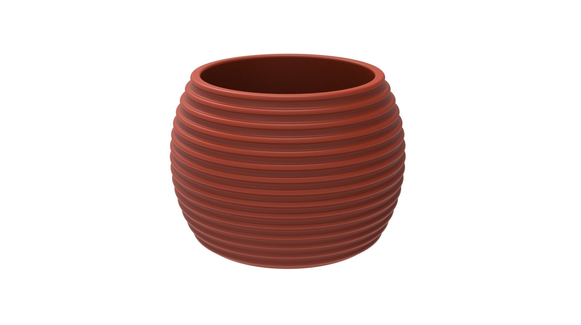 FINNED SPHERICAL VASE - POT - PENCIL HOLDER OR PLANTER 3D print model_4