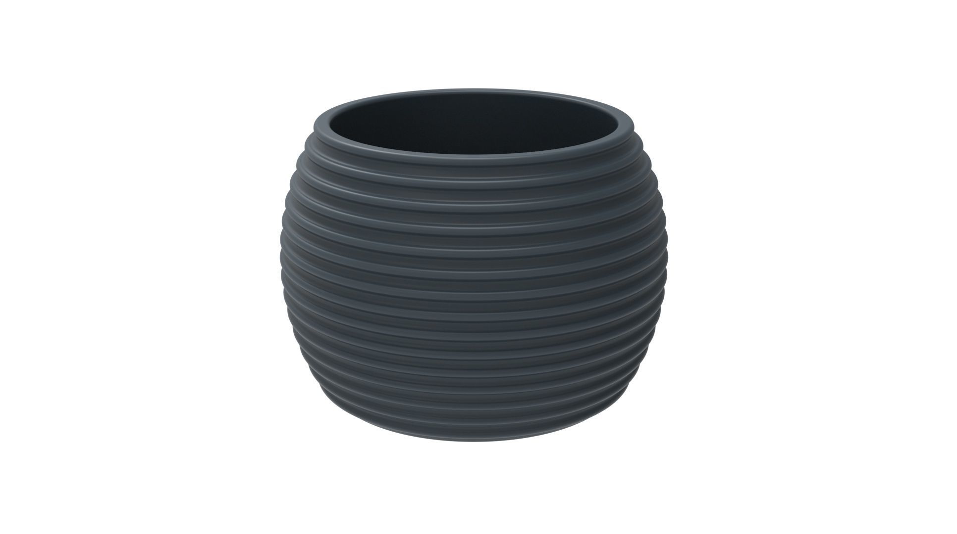 FINNED SPHERICAL VASE - POT - PENCIL HOLDER OR PLANTER 3D print model_3