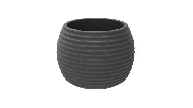 FINNED SPHERICAL VASE - POT - PENCIL HOLDER OR PLANTER 3D print model