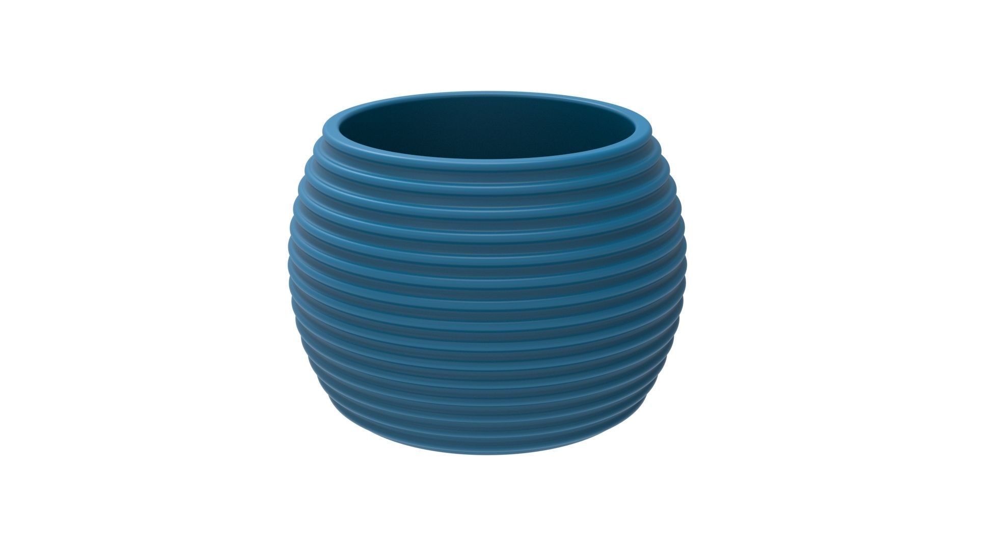 FINNED SPHERICAL VASE - POT - PENCIL HOLDER OR PLANTER 3D print model_8