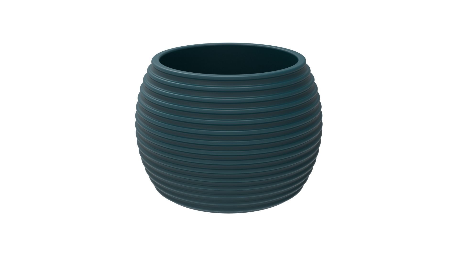 FINNED SPHERICAL VASE - POT - PENCIL HOLDER OR PLANTER 3D print model_5