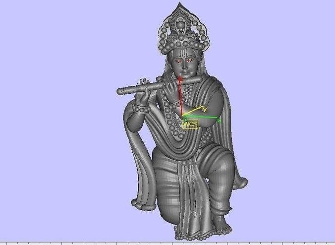 lord krishna  locket pendet idol gold silver 3D print model