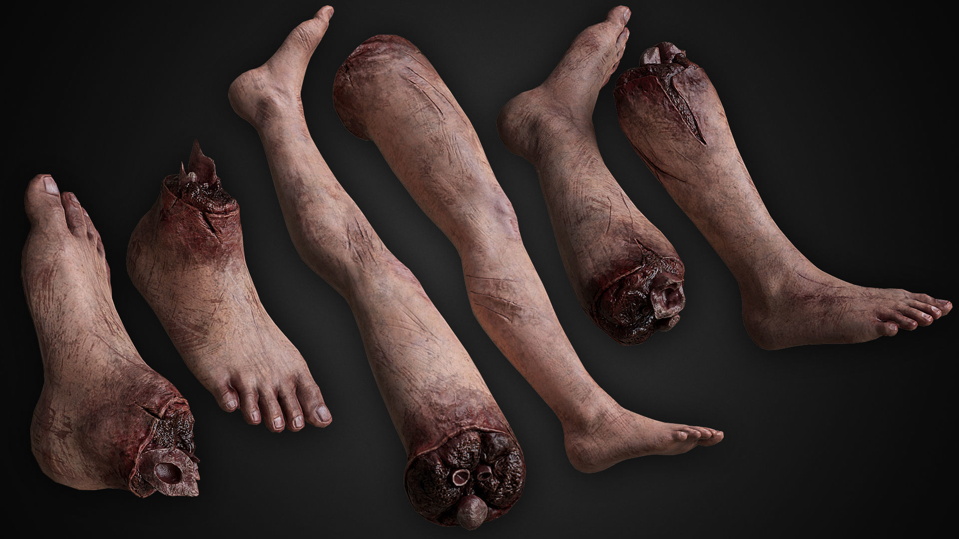 Human Remains  Rigged  Low-poly 3D model_1