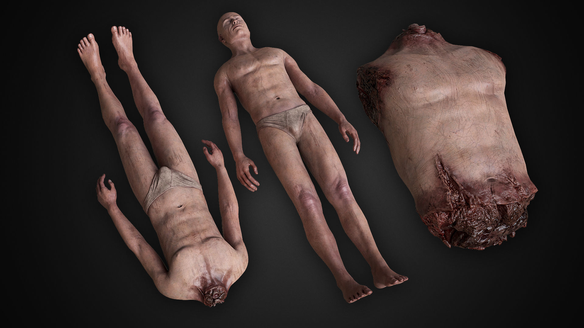 Human Remains  Rigged  Low-poly 3D model_2