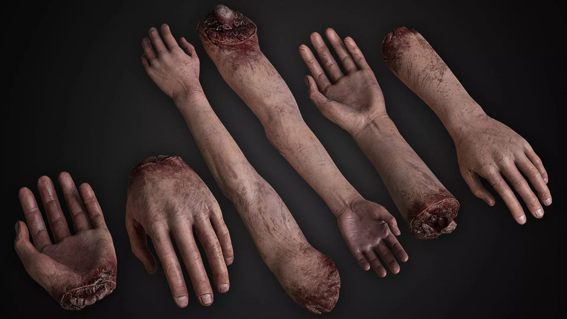 Human Remains  Rigged  Low-poly 3D model_0