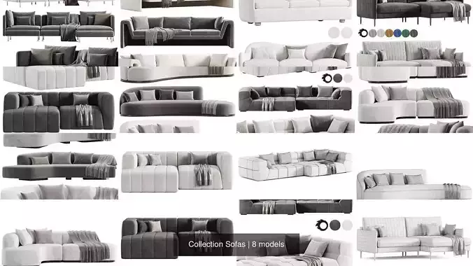 Collection Sofas 3D Model Pack 2