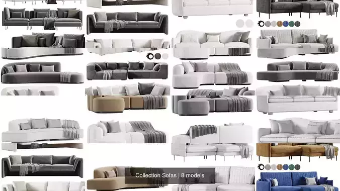 Collection Sofas 3D Model Pack 4
