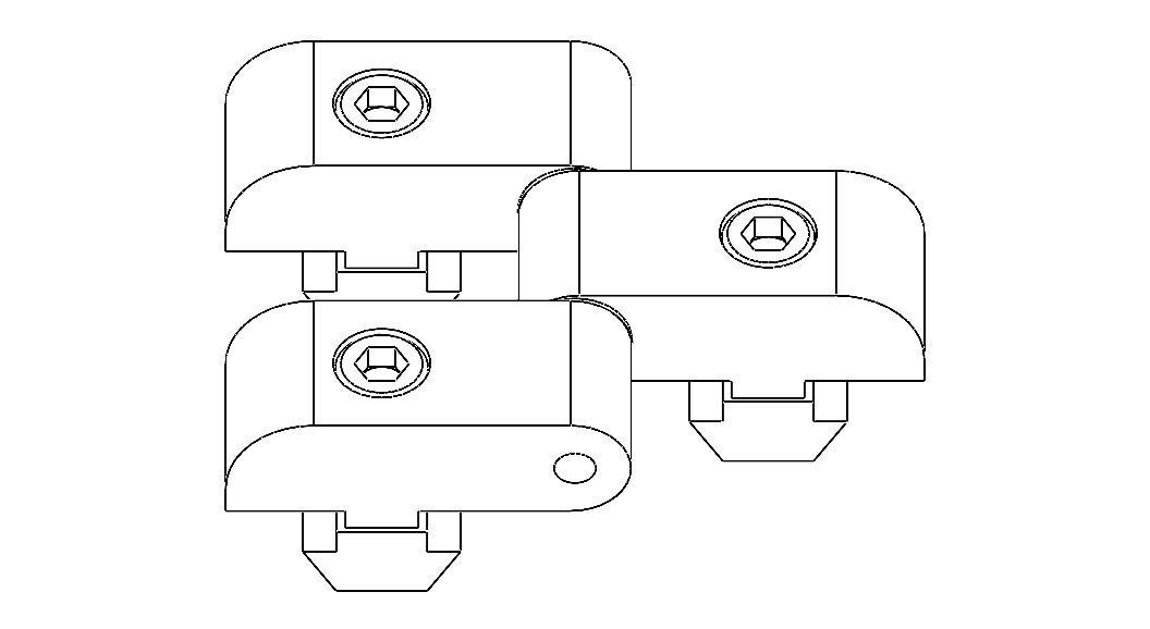 Aluminum Captive Lift-Off Hinge Low-poly 3D model_10